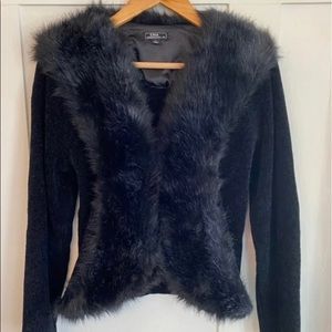Black Sweater Furr Jacket